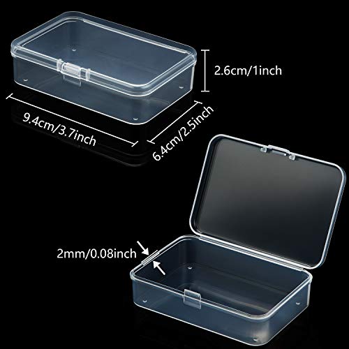 SATINIOR 24 Packs Small Clear Plastic Beads Storage Containers Box with Hinged Lid for Storage of Small Items, Crafts, Jewelry, Hardware (3.7 x 2.5 x 1 in - size: 3.7 x 2.5 x 1 in