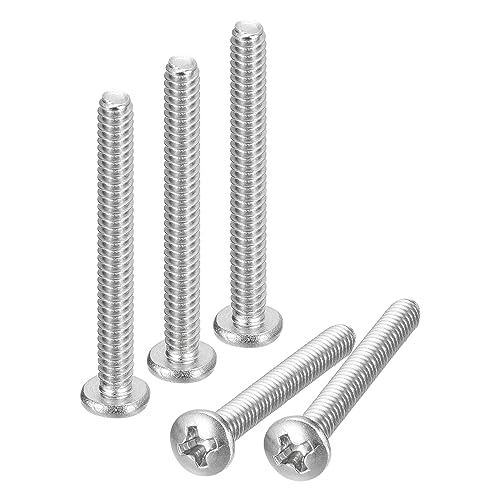 uxcell #6-32x1-1/4 Pan Head Machine Screws, 304 Stainless Steel 18-8 Screw, Phillips Drive, Fully Threaded, Bright Finish, Pack of 25 - size: #6-32x1-1/4"