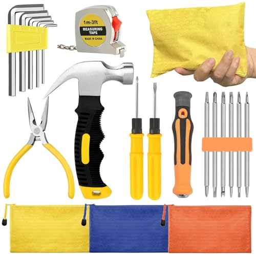 Mini Operation Tool Kit Bulk – Small Emergency Compact Tool Set for Beginners, Home Maintenance, Office & Apartment Use – Adult Men Employee Coworkers Gifts Father's Gifts for Men Tool Party Favors