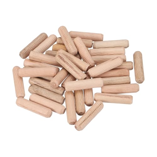 uxcell Wooden Dowel Pins 30pcs 10x40mm(0.39"x1.57") Fluted Beveled Ends Wood Dowel Pegs Dried Hardwood for Woodworking Furniture Shelf - size: 10x40mm(0.39"x1.57")