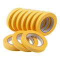 Lichamp 10-Pack Automotive Refinish Masking Tape Yellow 18mm x 55m, Cars Vehicles Auto Body Paint Tape, Automotive Painters Tape Bulk Set 0.7-inch x 60 Yards x 10 Rolls