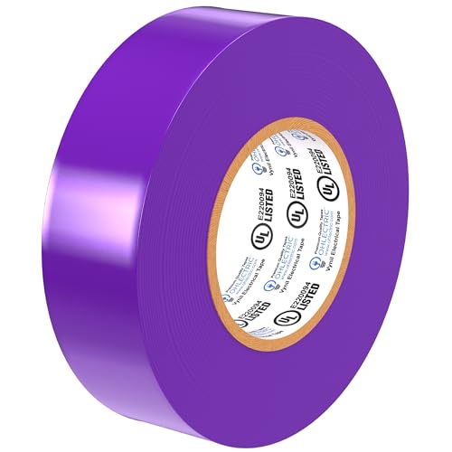 OHLECTRIC Professional Grade Vinyl Electrical Tape (1 Pack) Purple - 7 Mil Thick Flame-Retardant, Heat & Weather Resistant 3/4 Inch x 60 Feet | Ideal for Contractors & Electricians - size: 1 Roll, style: Purple