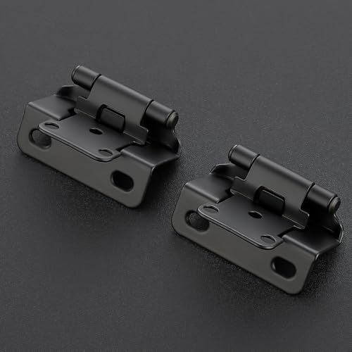 Ravinte Matte Black Semi-Overlay 1/2 inch Self-Closing Hinges, 10 Pack - color: Matte Black