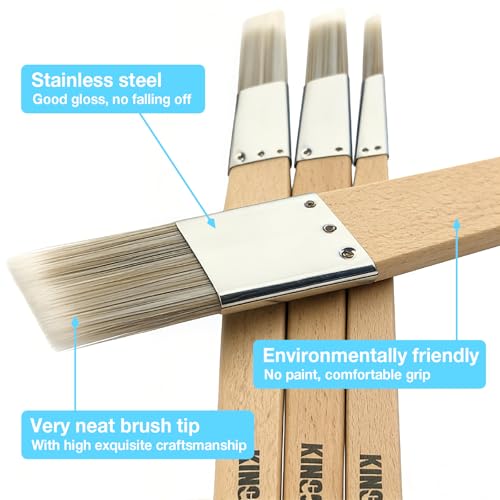King Origin Trim Paint Brushes Set of 4-0.25" 0.5" 0.7" 1" Slant