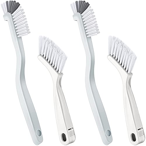 Patelai 4 Pcs Cleaning Brush Sets Small Scrub Household Use, White - color: White