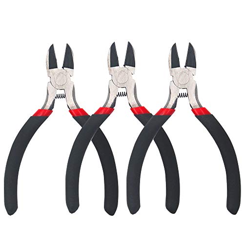Wire Cutters Diagonal Cutting Pliers Mini Precision Side Cutter for Electronics Wire Cable Cutting, 3 Pack