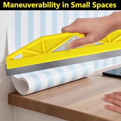 12-Inch Paint Edger & Trim Guard, Stainless Steel Straight Edge Tool - color: Yellow