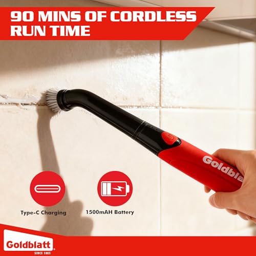 Goldblatt 18-Piece Cordless Electric Spin Scrubber, Waterproof
