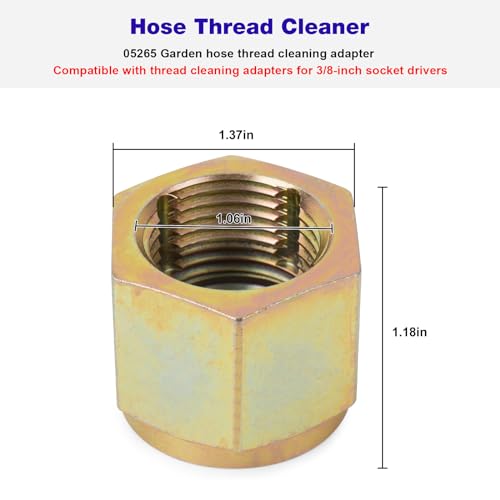 JIOTAR 05265 Thread Cleaner Adapter Tool for Any Common Household Outdoor Faucet to Hose Adapter, Thread Repair Cleaning Tool, Thread Cleaner Faucet Wrench Tool, Garden Hose Thread Chaser