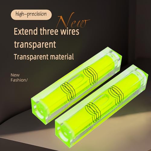 High precision mini bubble, double line small level bubble, three line flat ball level, household ruler can be turned 180 degrees (Non-magnetic, 80 * 15 * 15mm（4PCS)) - size: 80*15*15mm（4PCS)