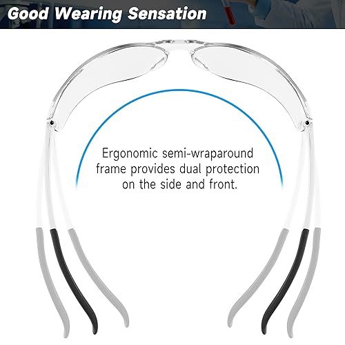 Salfboy Clear Safety Glasses Bulk，ANSI Z87.1 Scratch Resistant Eyewear - color: Colorful
