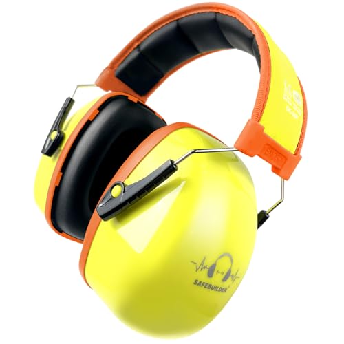 SAFEBUILDER Ear Protection Ear muffs Noise Reduction NRR 28dB Adjustable Hearing Protection for Working Mowing SK-06P - color: Green Cb Orange