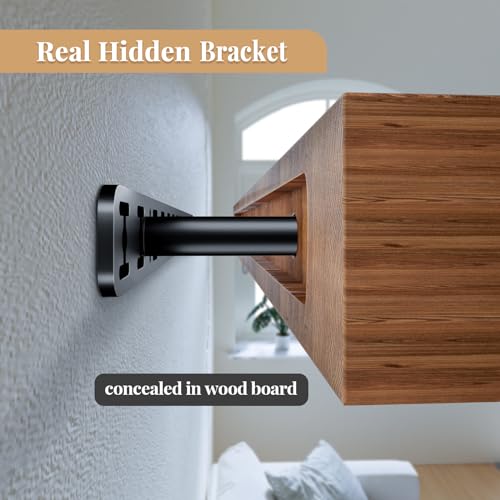 2pcs Floating Shelf Hardware Heavy Duty Hidden Shelf Brackets Support,Wall Mounting Invisible Floating Shelves Bracket with Jig (46" x 6" x 1.5") - size: 46" x 6" x 1.5"