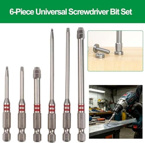 6PCS Magnetic Hex Shank Screwdriver Bits Set, Pagoda-Shaped Socket, Suitable for metal structures of various sizes for electric drill wrenches