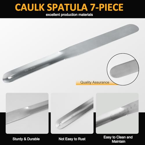 958-G01 Caulking Spatula Set, 7-Piece Stainless Steel Caulking Knife - size: 3in