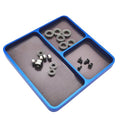 Universal Metal RC Screw Tray, Screws Holder Plate RC Fixing Tools with Magnetic Pad for Screws, Sockets, Bolts, Pins Organizer (Blue)