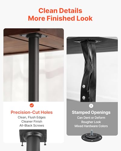 VEVOR Adjustable Table Legs, 24-40 in Round Steel Furniture Legs, 1200 lbs Max Load Heavy Duty, Quick Installation, Ideal for Home Office Desk DIY, Coffee Dinner Bar Tables, Workbenches, 4 PCS, Black - size: 3.3 x 3.3 x (23.6-40) in