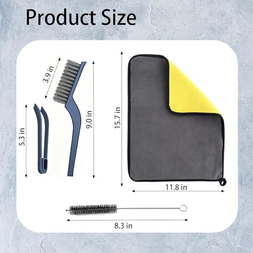 10-Piece Heavy-Duty Scrub Brushes Set with Bird Bath Scrubber and Crevice Tools for Outdoor, Kitchen, Bathroom, Tire & Wheel(Yellow) - color: Yellow