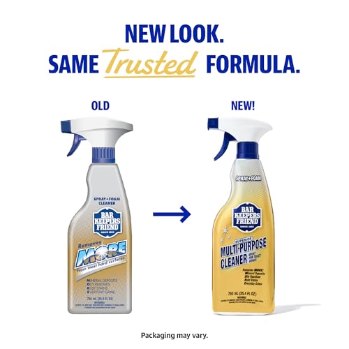 Bar Keepers Friend Soft Cleanser 13 oz + Spray & Foam Multipurpose MORE Spray Cleaner 25.4 oz, Multi Purpose Cleaner Bundle, Removes Grease, Rust Stains, Soap Scum & More in Home & Outdoors - size: 12.7 Fl Oz (Pack of 2)