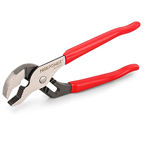 MAXPOWER 10 inch Groove Joint Pliers, Quick Adjustable Serrtated V Jaw Tongue and Groove Pliers - size: 10"