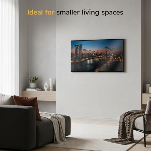 Mount-It! Fixed TV Wall Mount, Ultra Low Profile 0.94", Fits 13–50" TVs & Monitors up to 66 lbs, VESA 75x75–200x200, Flush Mount, Single Stud, Small Flat TV Wall Bracket for Bedroom & Office - size: 24" - 50" Screens