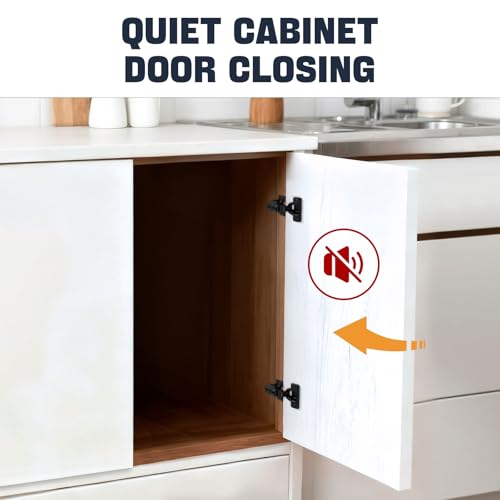 Mousike 2 Pack (1 Pair) Soft Close Cabinet Hinges, 1/2 Overlay Soft Close Hinges for Kitchen Cabinet, Stainless Steel, Built-in Damper, 100 Degree Opening Angle, 6 Way Adjustment - color: Black, size: 2 Pack