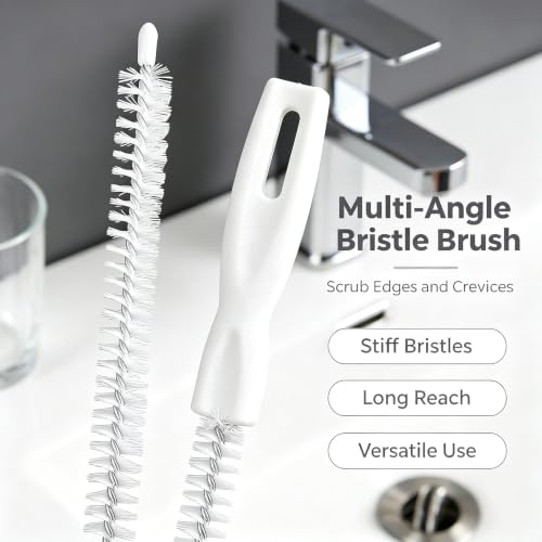 Drain Cleaning Brush, Flexible Sink Drain Clog Remover Tool, Long Pipe Hair Catcher Cleaner for Kitchen Sink, Bathroom Tub, Toilet and Shower Drain, Reusable Cleaning Accessory