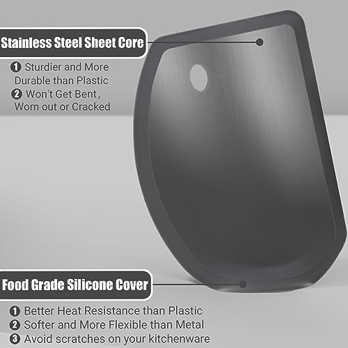 Silicone Dough Scraper with Metal Core Flexible Bowl Scraper Bread Baking - color: Dark Gray