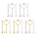 Tucnoeu 5 Sets of 2 Tiered Tray Hardware Kit - Cake Stand Hardware Tiered Tray Plate Hardwares Kit for Serving Dessert Cupcake Dish Food(3 Gold, 2 Silver) - color: 1