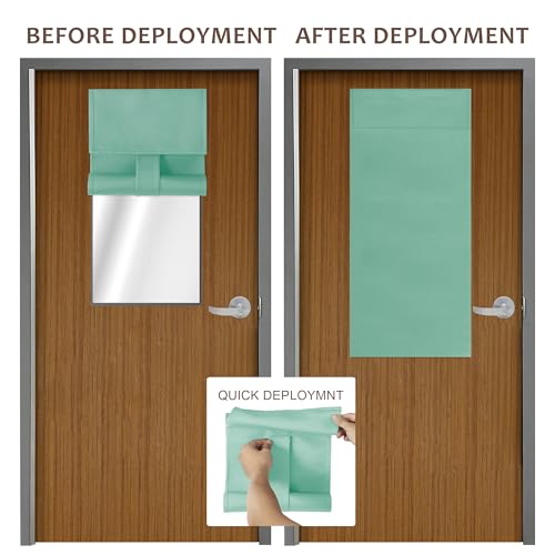 WdFour Classroom Lockdown Blackout Curtain 8W x 36L Aqua, 1 Panel - color: Aqua, size: 8"W x 36"L (Pack of 1)