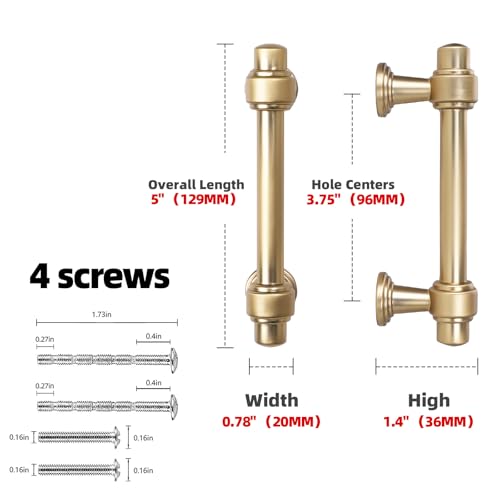10 Pack 3-3/4 Inch(96 mm) Cabinet Pulls Champagne Bronze Kitchen Cabinet Handles Zinc Alloy Drawer Pulls Solid Cabinet Hardware - color: Champagne Bronze, size: 3-3/4' Hole Center(96mm)