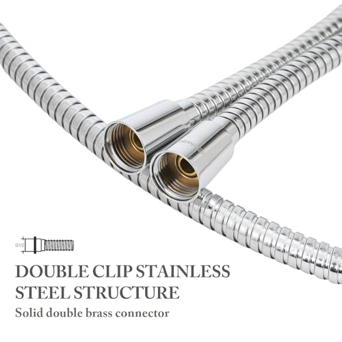 79 Inch Shower Hose Replacement, Stainless Steel, Chrome - color: 79"-Chrome
