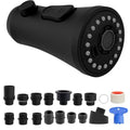 Hibbent Pull Down Kitchen Faucet Head Replacement with 15 Adapters - color: Matte Black, style: Stay on sprayer without hold button