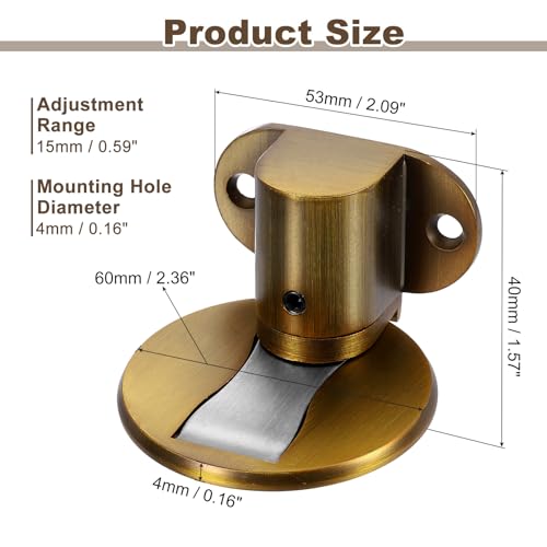 uxcell 2Pcs Magnetic Door Stopper, Silent Magnetic Floor Door Stop, Brass - color: Brass