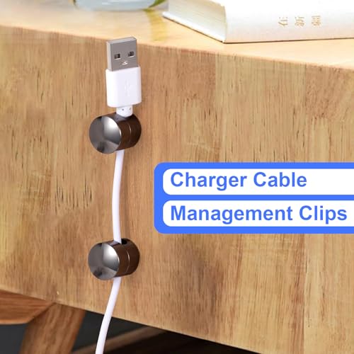 SmallCat 3 Sets Charger Holders for Cords, Black Cord Holder for Nightstand - color: Black, size: 3 Sets