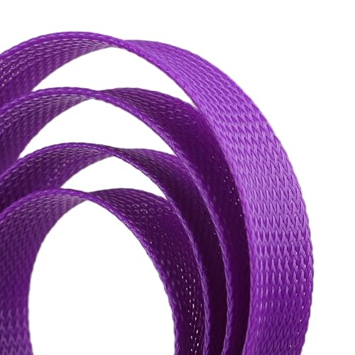 25ft PET Expandable Braided Cable Sleeve 1 inch(25mm) Pet Braided Cable Sleeve for Audio Video Device Wire Automotive Wire (Purple) - color: Purple, size: 25mm"(1 inch)