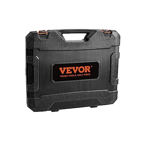 VEVOR Impact Socket Set 3/8" Drive, 90 PCS, CR-MO, SAE 1/4"-3/4" Metric 6-19mm, with Shallow & Deep Sockets, Swivel & E-Torx & Bit socket Sockets, Extension Bars, Adapters, Universal Joint - size: 3/8" 90 PCS CR-MO