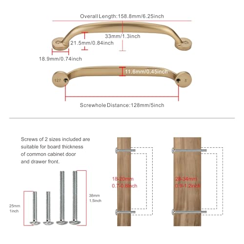 AVICCI 10 Pack Cabinet Pulls 5"/128mm Champagne Bronze Heavy Duty Solid Cabinet Handles cabinets Dressers Kitchens Handles Bathroom cabinets Cabinet pulls - color: Champagne Bronze, size: 5"(128mm)Hole Center-10Pcs
