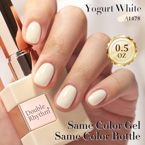 Double Rhythm 15ML Gel Polish Pure Sheer Same Color Same Bottle Soak Off Gel Polish Art Manicure Salon DIY at Home for Women (Beige White-A1478) - color: Beige White