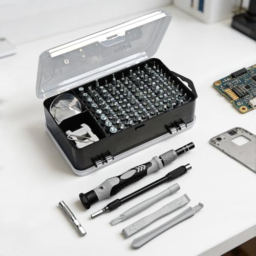 115 In1 Precision Screwdriver Set, Professional Magnetic Repair Tool Kit for Electronics, Watch, Mobile Phone, Laptop, Game Console, Camera, Eyeglasses, Modding, and DIY Projects