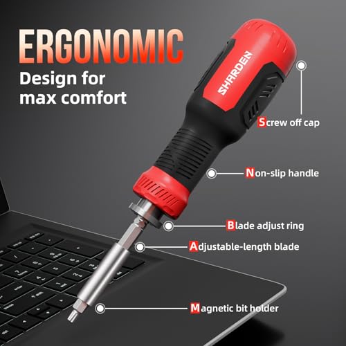 SHARDEN Multi ScrewDriver Set 26 in 1 All in One Adjustable Screw Driver - color: Red, size: Extendable-NonRatchet