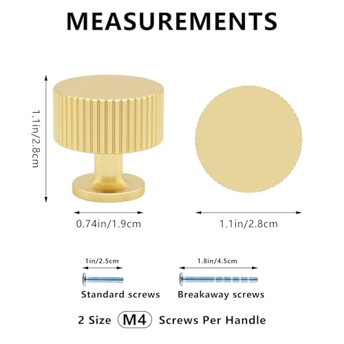 30 Pack Gold Cabinet Knobs Dresser Pulls, Brushed Brass Drawer knob - color: Gold, size: 30 Pack