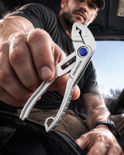 WORKPRO Mini Water Pump Pliers, 4-Inch Groove Joint Pliers for Tight Spaces - color: Silver