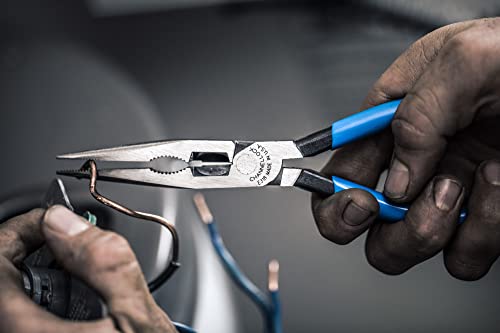 Channellock Needle-Nose Pliers E318 - Long Nose, High Carbon Steel, Blue Handle - 8-Inch Combination - size: 8 Inch Combination Long Nose