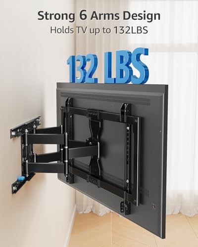 MOUNTUP Ultra Slim TV Wall Mount for Most 37-90 inch TVs, 1.1" Thin Low Profile Full Motion TV Mount Bracket, Dual Swivel Articulating Arms with Tilt, Fits 16" Studs, Max VESA 600x400mm Holds 132lbs - size: for 37-90 inch TV,Slim TV Mount