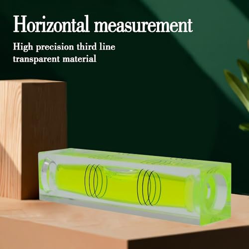 High precision mini bubble, double line small level bubble, three line flat ball level, household ruler can be turned 180 degrees (Non-magnetic, 80 * 15 * 15mm（4PCS)) - size: 80*15*15mm（4PCS)