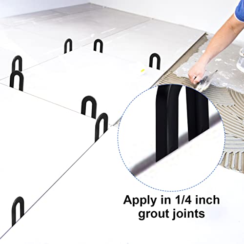 DGSL 300 Pcs Horseshoe Shims U Shape Plastic Shims Tile Spacers 1/4 Inch - color: Black, size: 1/4*300
