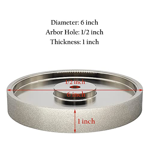 CBN Grinding Wheel 6 Inch 320 Grit, 1/2" Arbor, for Bench Grinders - size: 320 Grit
