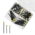 75PCS Picture Hanging Nails - 3 Sizes (Small/Medium/Large) Wall Decor Nails, Steel Pin & Brass Head Hardware for Hanging Picture Frames, Wall Art & Photos, with Plastic Storage Box (Black)