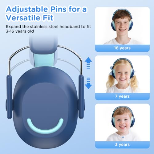 Link Dream Kids Ear Protection Ear Muffs SNR 30dB for Concert Shows Events - color: Blue, size: 2 Pack